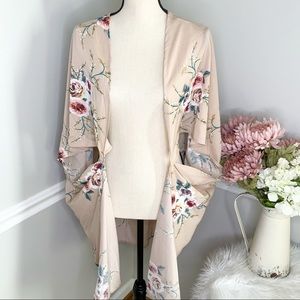 Amaryllis Pink Floral Kimono Wrap